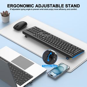 Juego de teclado y ratón inalámbrico compacto y ergonómico, conjunto de teclado y ratón inalámbrico 2,4G - Product Image 5
