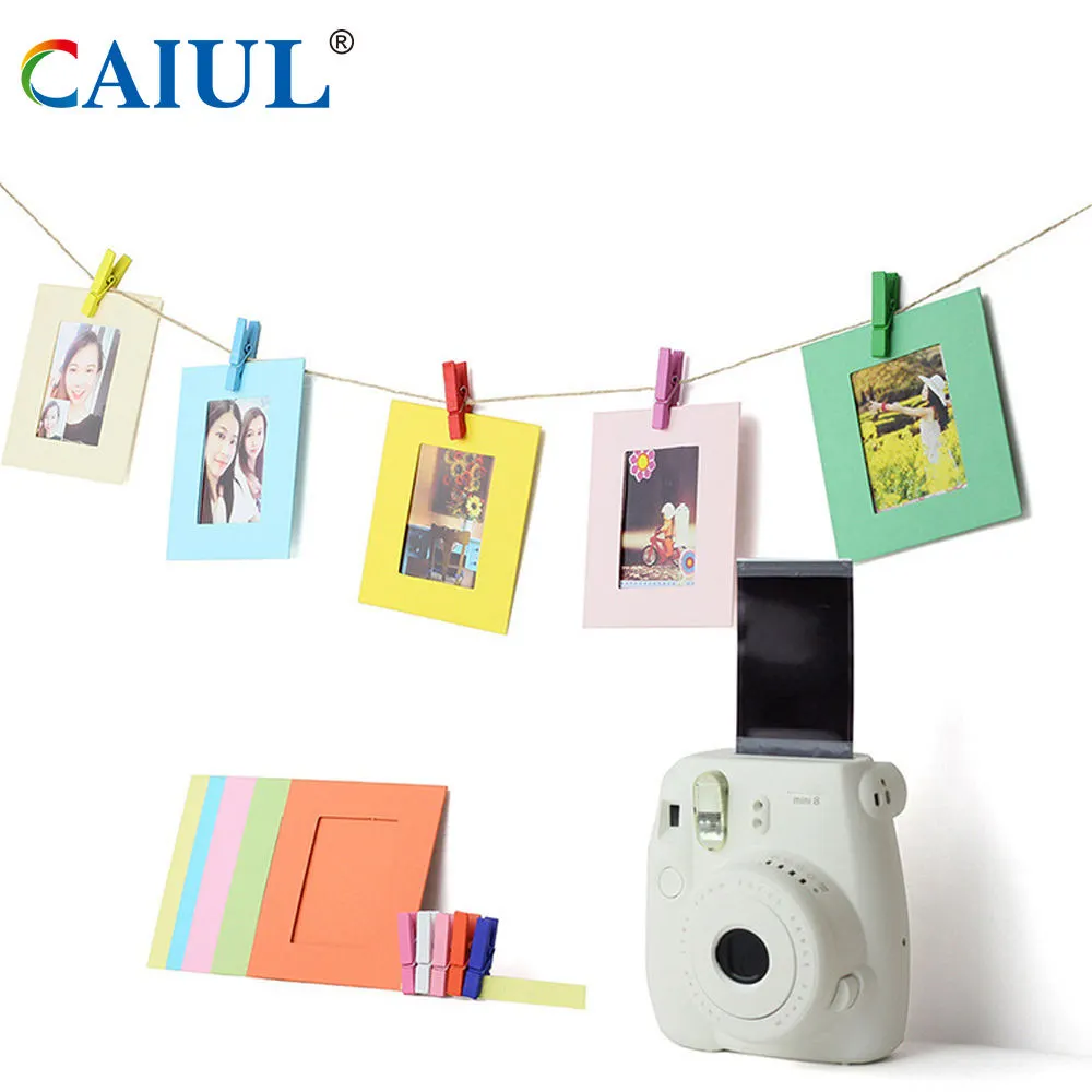 10pcs Colorful 3 inch DIY Wall Hanging Pictures Frame for Fujifilm Instax Mini Film Instant Camera Home Decor Paper Photo Frames