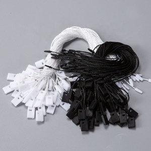 2021 Trung Quốc bán buôn cao cấp nhựa nhãn quần áo chèn duy nhất chuỗi tag với màu đen và trắng đầu vuông sáp dây Bullet - Product Image 4