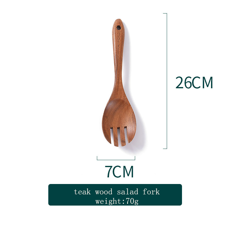 Fourchette à salade en bois de teck 26*7cm