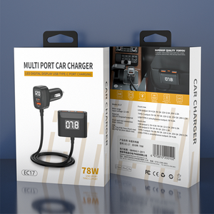 78W USB Cカーチャージャー5マルチポート高速充電アダプターPD QC 3.0タイプCフロントとバックシート用SCP機能付き - Product Image 5