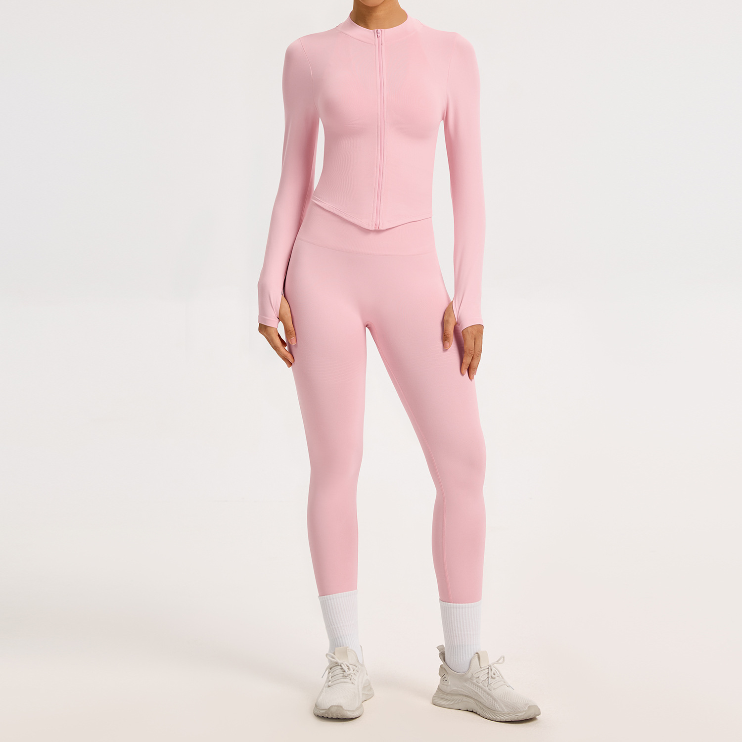 Peach Pink coat+bra+pants