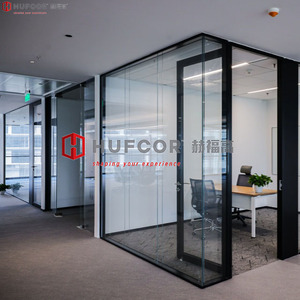 Custom Modern Double-Layer Glass <strong>Modular</strong> Office <strong>Partition</strong> Wall Soundproof Aluminum Profile <strong>System</strong> for Home Office Building - Product Image 5
