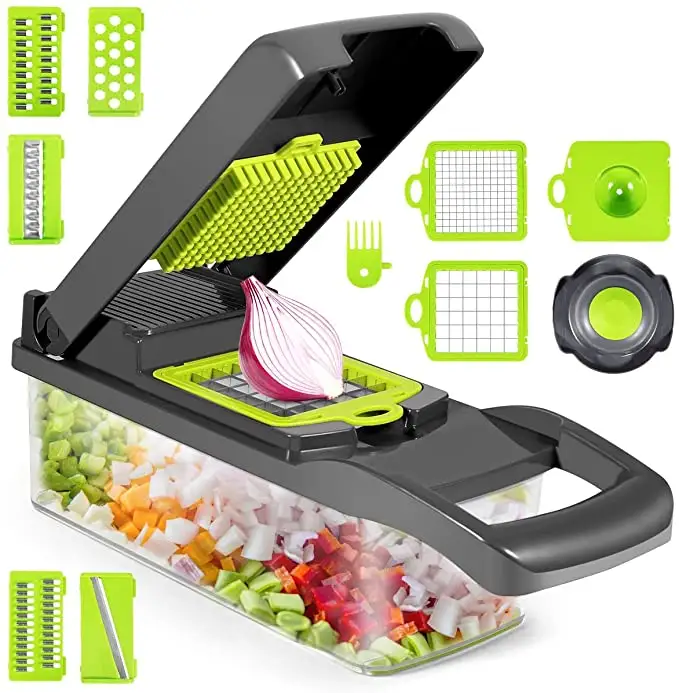 12 In 1 Handbediende Groente Mandoline Slicer Veggie Chopper, Voedsel Chopper Ui Cutter Groentesnijder