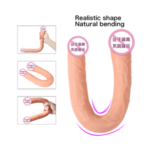 16.5 Inch Large Size Simulation PVC Dildo U-shaped <strong>Double</strong> Head Dildo Ladies Gay Erotic Dildo Masturbator for Men/women Adult