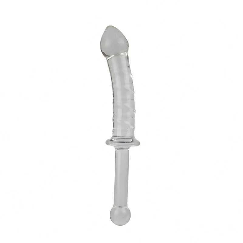 Kostenlose individuelle Schachtel Damen Analsex-Ausstecker Griff Kristallglas Dildos Penis Sexspielzeug