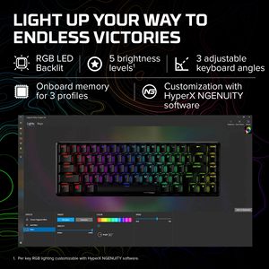 Hyperx Alloy <strong>Origins</strong> 65 Mechanical Gaming Keyboard Compact 65% Form Factor Russian Keyboard Plus Russian Alphabet Keyboard - Product Image 4
