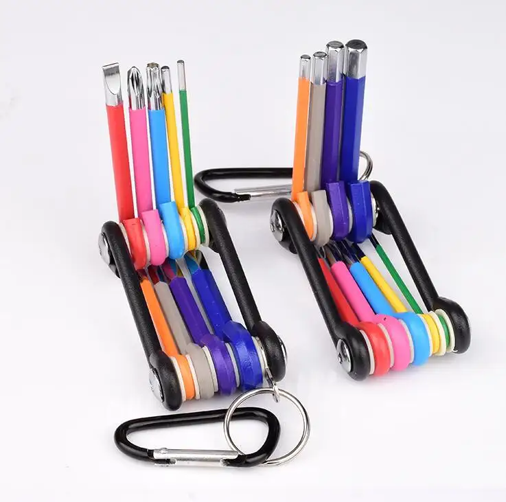 Hot Sell CRV Colorful Coating 9pcs Long Arm Ball Point Hex Key Set