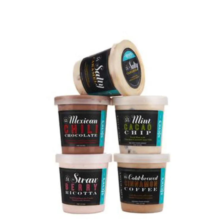 Manufacturer food grade custom logo IML packaging plastic ice cream tub design ice cream cup