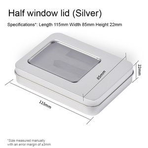 Yarım pencere ile çevre dostu geri dönüştürülebilir Metal teneke kutular Clear View pencere 115*85*22mm özel Logo teneke kutulari - Product Image 5