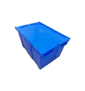 収納容器XHプラスチック製大型移動ボックスヒンジ付き収納容器ネストスタック - Product Image 1