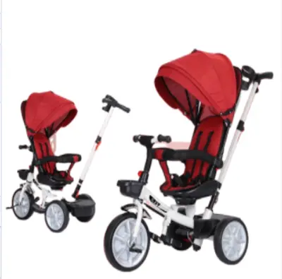 Carrinho triciclo infantil, novo quatro em um carrinho triciclo para bebês de 1-6 anos