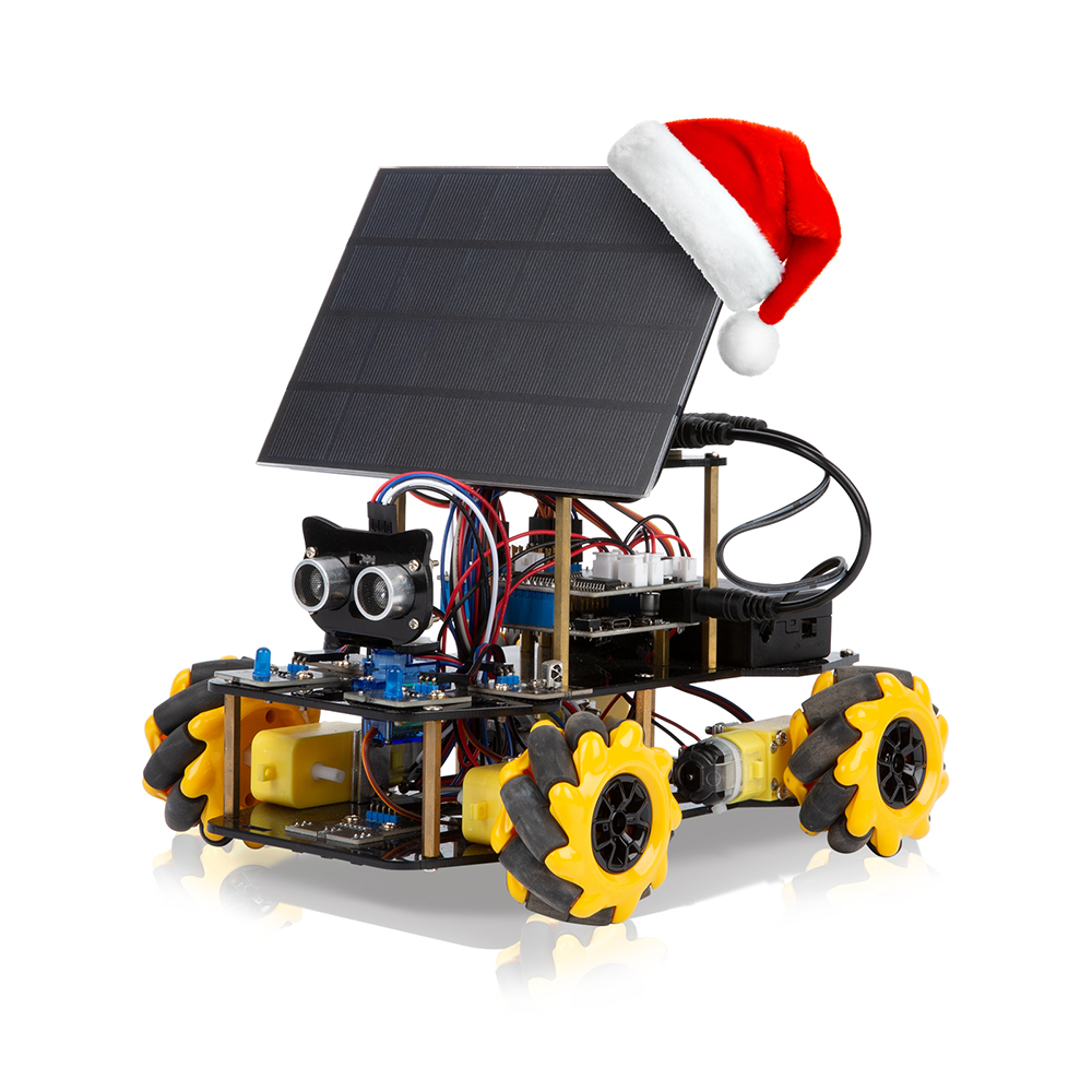 Christmas New Year gift Smart Robot Car Kit 4WD Remote Control Car for <strong>Arduino</strong> IDE Programming STEM Education Science Coding Kit