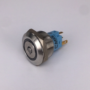 UL CE Rohs Metal 1nobasmalı düğme anahtarı 22mm mandallama tuş kilidi - Product Image 3