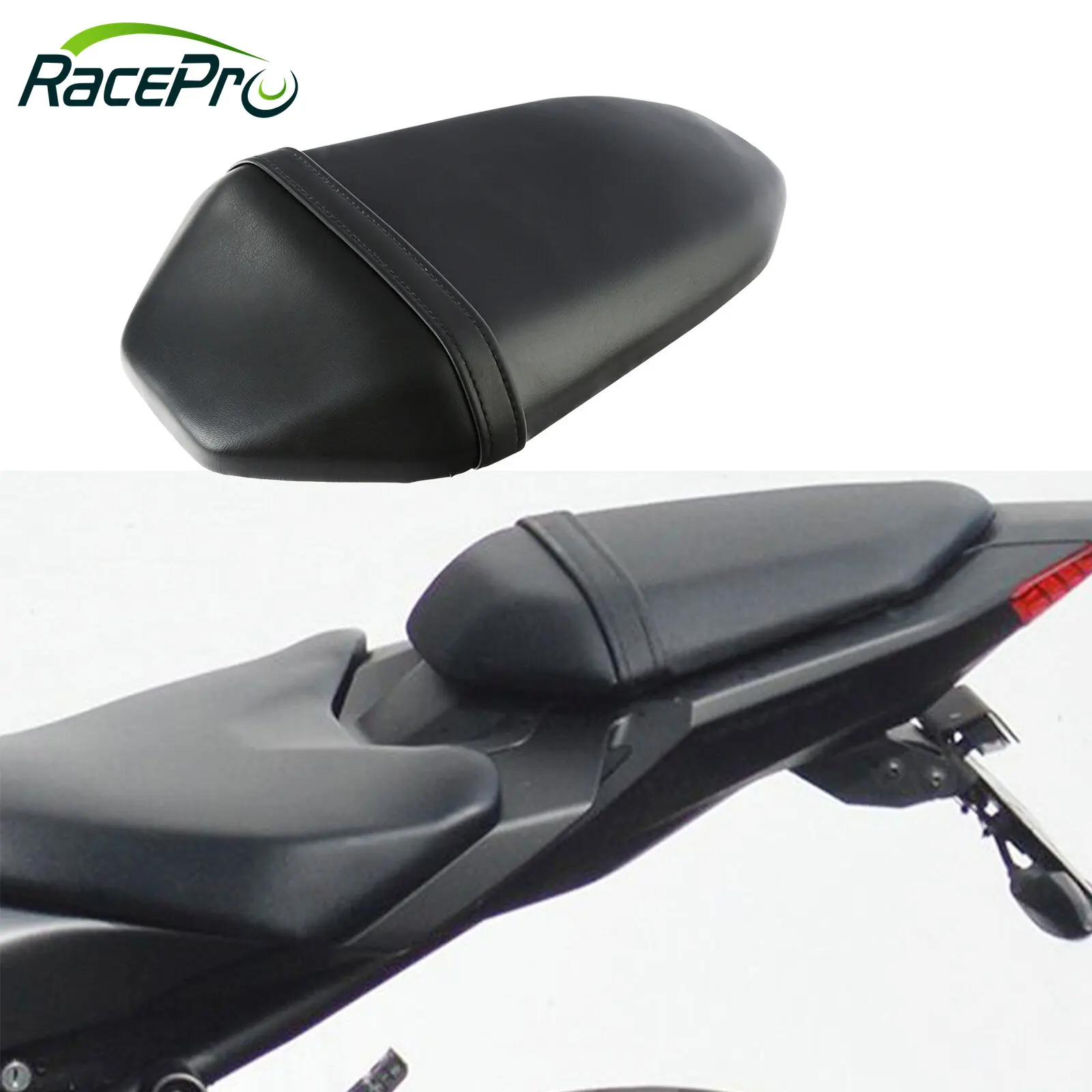 RACEPRO Motorcycle Black Synthetic Leather Rear Pillion Passenger Tandem Seat For Yamaha MT-07 2018-2021