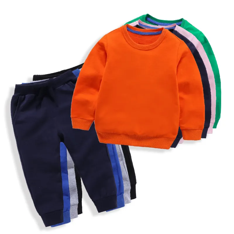 Conjunto de 2 piezas de ropa para niños, camisetas y pantalones de sudor 100% de algodón, conjuntos de ropa para niños y niñas