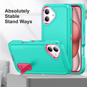 เคสโทรศัพท์กันกระแทกแบบ3 in 1พร้อมขาตั้ง TPU PC Mix และ Match 3 in 1สำหรับ iPhone 13 12 11 Pro Xr X 16 15 14 ProMAX - Product Image 5