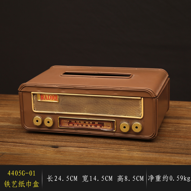 4405G-01-Boîte à mouchoirs en fer forgé