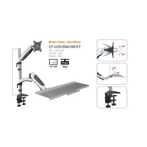 CHARMOUNT Monitor Arm Gas Spring Single Wall Mount with <strong>Keyboard</strong> Tray <strong>Computer</strong> Hardware &amp; Software - Product Image 3