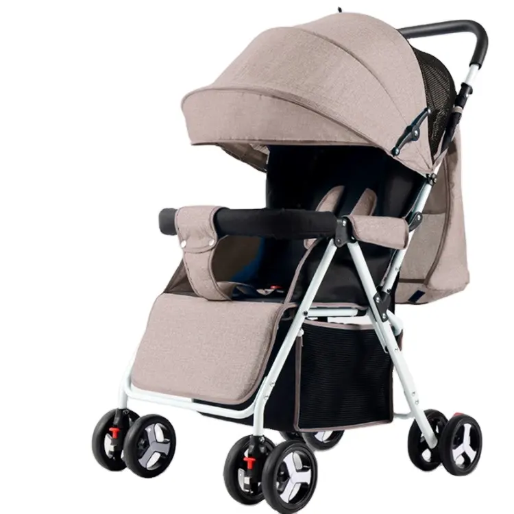 Carrinho de bebê, logotipo bebê usando a paisagem alta pode sentar-se reclinável luz dobrável design multi-funcional 3 em 1 carrinho de bebê