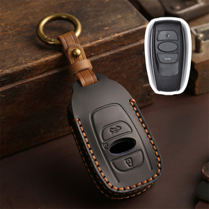 Deri araba anahtarı durum kapak kabuk için Subaru BRZ Forester Legacy Outback WRX STI Impreza XV Protector koruyucu Fob aksesuarları - Product Image 3