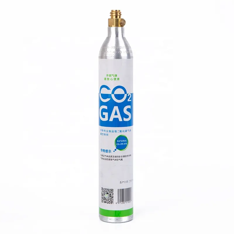 Alta calidad al por mayor Mini 0.6L Cilindro de aluminio para fabricante de bebidas con 425G CO2