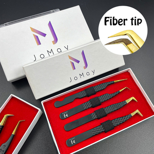 JOMAY Custom Private Label 45 90 gradi pinzette in acciaio inox a forma di L per Extension ciglia Mega Volume russo pinzette per ciglia - Product Image 6