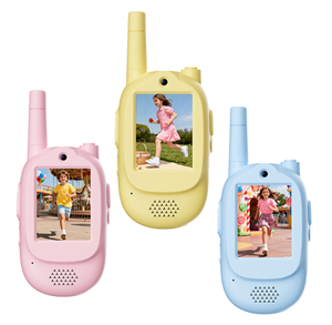 วิทยุสื่อสารแบบหนึ่งต่อหนึ่งพร้อมหน้าจอวิดีโอ ของเล่นวิทยุสื่อสารระยะไกล สำหรับเด็กผู้หญิงอายุ 3 ถึง 10 ปี สีชมพู+ฟ้า - Product Image 6