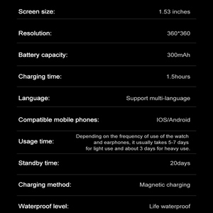 2 in 1 Smart Watch with Bluetooth Earbuds Earphones Led Display Phone 2-in-1 1.32 Inch Round Fitness Smartwatch for IOS <strong>Android</strong> - Product Image 6