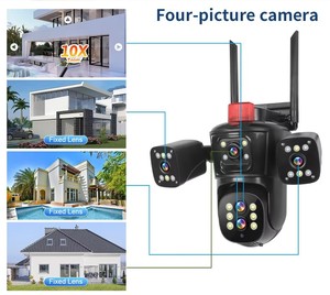 10X Zoom Five Lens Bullet IP66 Waterproof <strong>Security</strong> <strong>Camera</strong> RJ45 Network AI Humanoid Tracking Night Vision PTZ IP WIFI <strong>Camera</strong> - Product Image 2