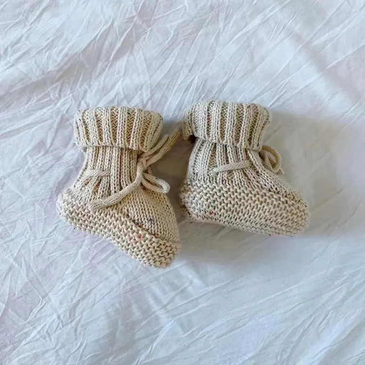 Handgemaakte Gebreide Twisted Katoen Gehaakte Baby Booties Sokken Schoenen Voor Pasgeboren