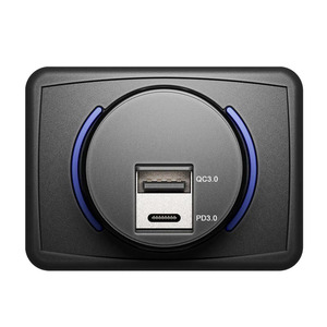 重型12v双USB QC3.0 PD快速充电器插座表面安装设计，适用于带发光二极管电源指示器的船用卡车房车 - Product Image 2