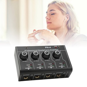 Divisor de amplificador de auriculares Salida estéreo de 4 canales Entrada RCA Mini conmutador 220VAC