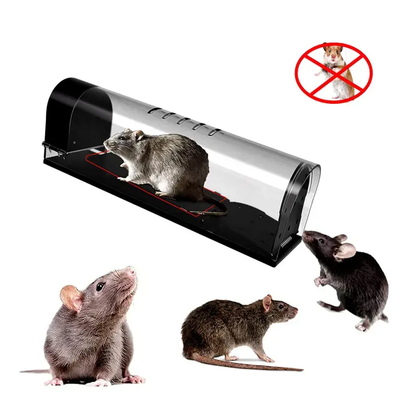 Nouvelle mise à niveau efficace réutilisable humain souris attrape ménage cuisine souris piège pas de tuer intelligent tunnel piège à rat en plastique