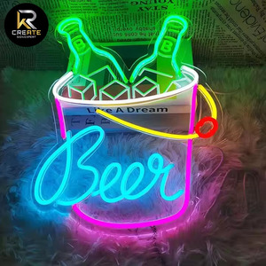 Bulk Custom Neon Signs Sound Activated <strong>Multiple</strong> Modern Bar Neon Logo Beer Cocktail Mojito Rgb Neon Pub Event Karaoke Club Decor - Product Image 1