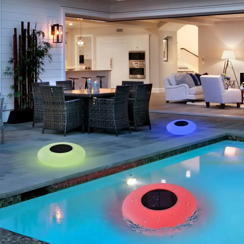 Multi-Color LED impermeável piscina exterior luzes luz solar flutuante