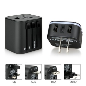 2024カスタムロゴベストセラートラベルアダプターユニバーサルトラベルプラグアダプター2 Usb B Type C屋外用 - Product Image 2