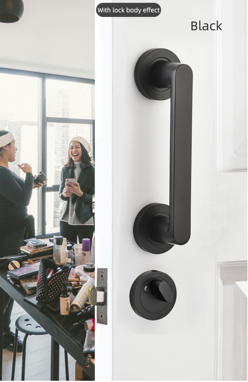 Professional Manufacturer Black Door Handle Zinc Alloy Mortise Lever Door Handle Lock For Indoor