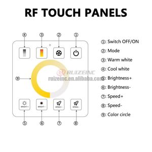 Cct điều khiển 12V 24V DC 10A không dây RF cảm ứng mờ chuyển 86 Bảng điều chỉnh Dimmer từ xa cho 5050 2835 <span class=keywords><strong>LED</strong></span> kép dải màu ánh sáng - Product Image 3