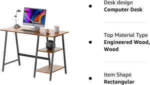 Steel Wood Desktop <strong>Computer</strong> <strong>Table</strong> Desk Bookshelf Integrated <strong>Computer</strong> Desk for Student With Bookshelf - Product Image 5