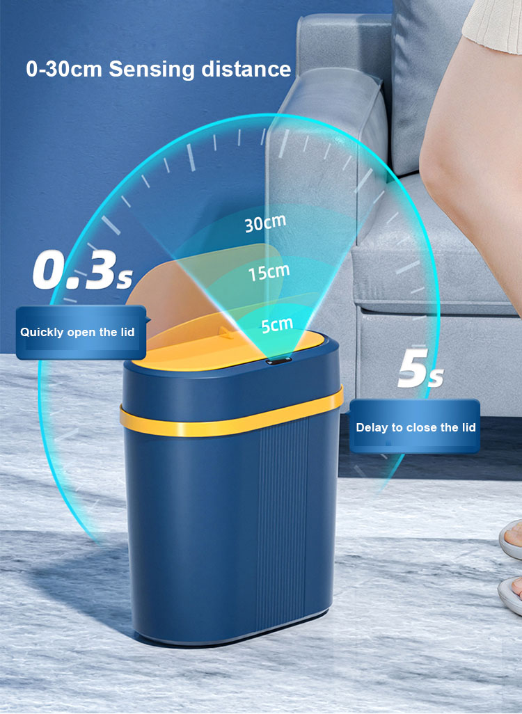 12L sensor trash can europe custom pink homes hotel multi-functional square simple electric smart automation bin/waste with lid