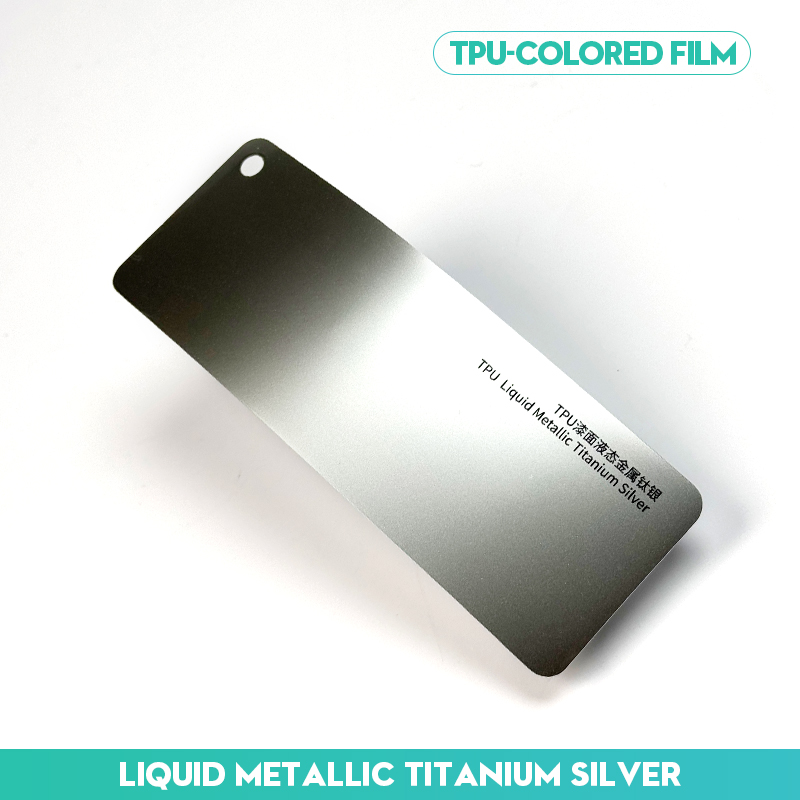 Titanium silver painted metal