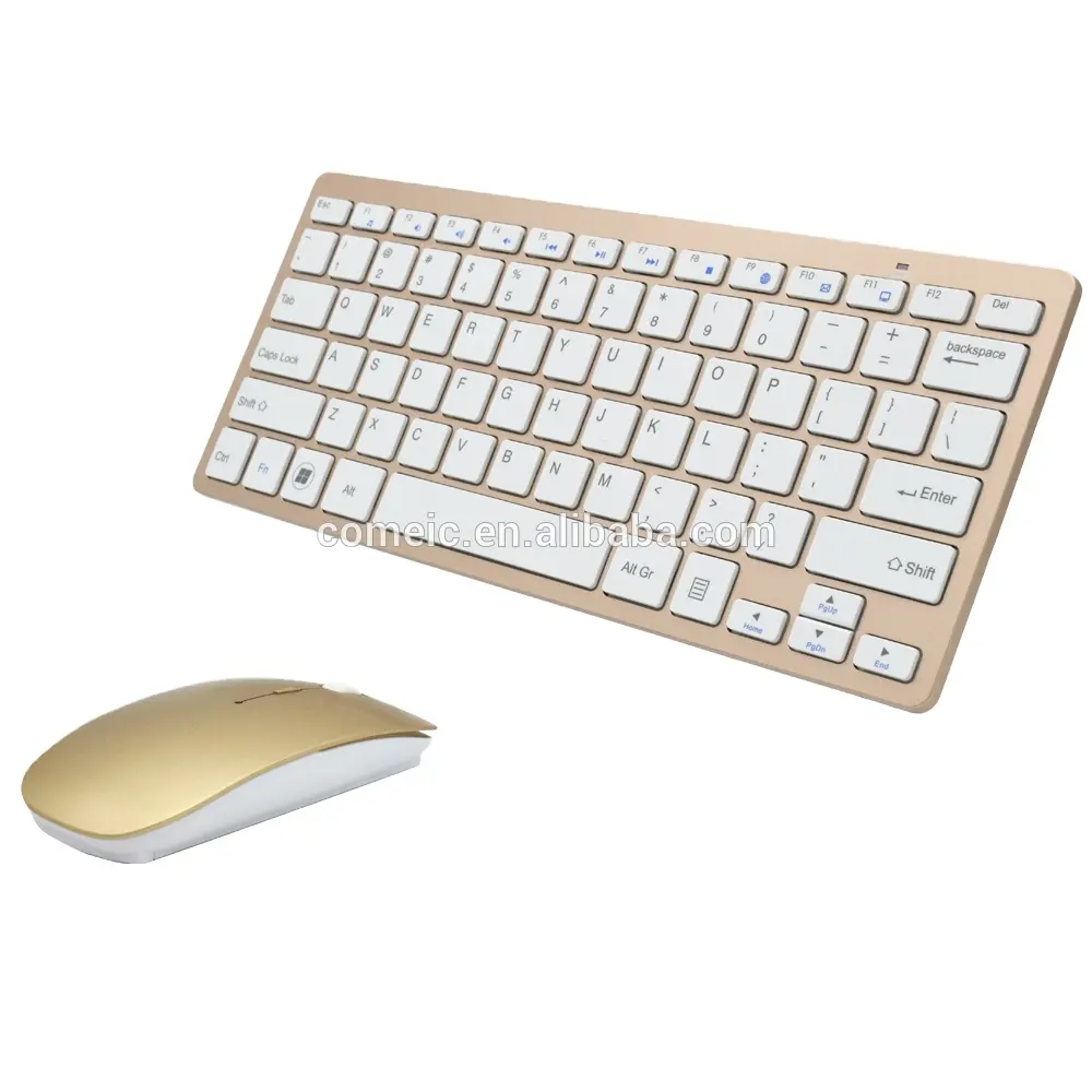2.4G Wireless Keyboard dan Mouse Combo Kunci Slient Key Mouse Ramping untuk ipad, android tablet pc mini pc komputer