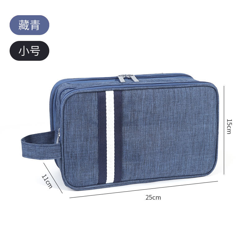 Small Navy Blue Multi-Layer Toiletry Bag