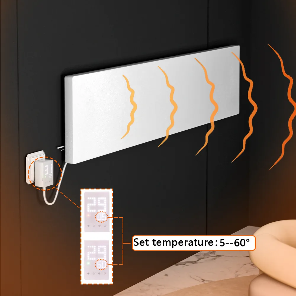 Instalación de calentador simple montado en la pared Calentador de placa infrarroja lejana 650W 220V CF18035 Tablero de calefacción ir infrarrojo inteligente para el hogar