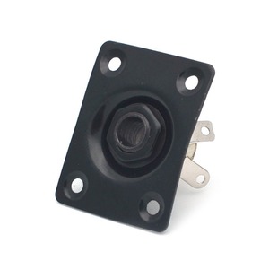 Quảng trường phong cách Jack tấm Guitar Bass Jack 1/4 đầu ra đầu vào jack cho LP SG Tele guitar điện chrome đen vàng - Product Image 3