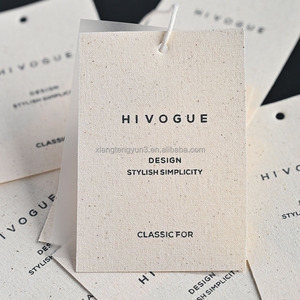 Etiqueta colgante de ropa personalizada con logotipo en relieve de cuerda, lámina de oro, impresión UV, etiqueta colgante de papel de cartón para ropa - Product Image 3