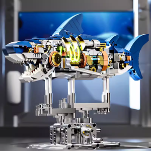 687pcs יצירתי כרישים לבנים בלוק חינוכי moc הרכבו חלקיקים קטנים חלקיקים קטנים בניין פאזל סט בלוק סט סט 13054 צעצוע mji - Product Image 2