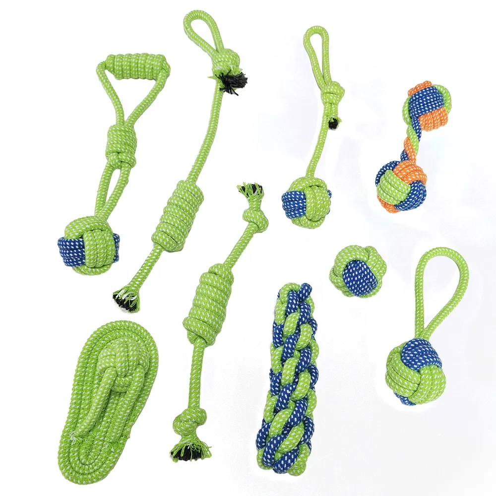 Stocked Best Seller Dog Toy Ropes 9 Pack Pet Products Chew Toys for Aggressive Chewers Dogs Toothbrush
