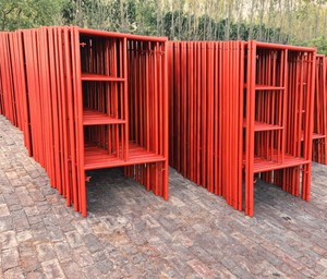 Andamio de portal de acero ligero de diseño europeo moderno con escalera galvanizada móvil de dos capas para talleres - Product Image 4